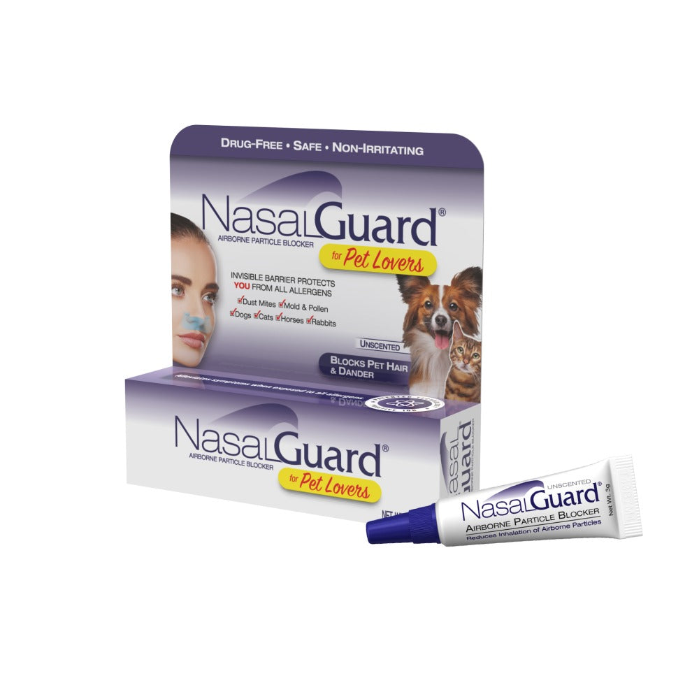 NasalGuard For Pet Lovers | Blocks Pet Hair & Dander | Unscented | 3g Tube